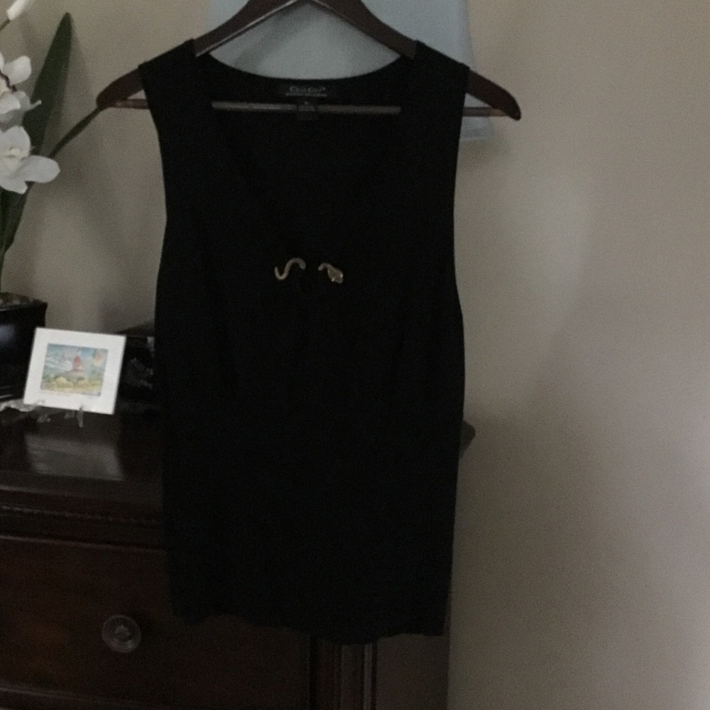 C’est City-Chic Black Sleeveless Sweater Tank